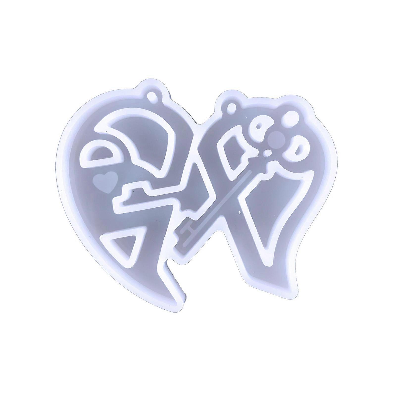 Handmade Crosses Earrings Mold Heart Shape Silicone Mold Fashion Jewelry Resin Casting Molds for Epoxy Earrings Charm  Clear