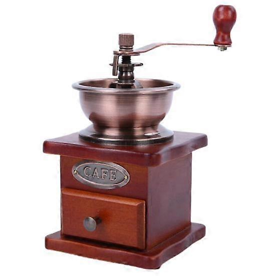 Convenient Durable Labor-Saving Sturdy Classical Manual Hand-crank Wooden Bean Grinding Machine for Kitchen Hand Coffee Mill