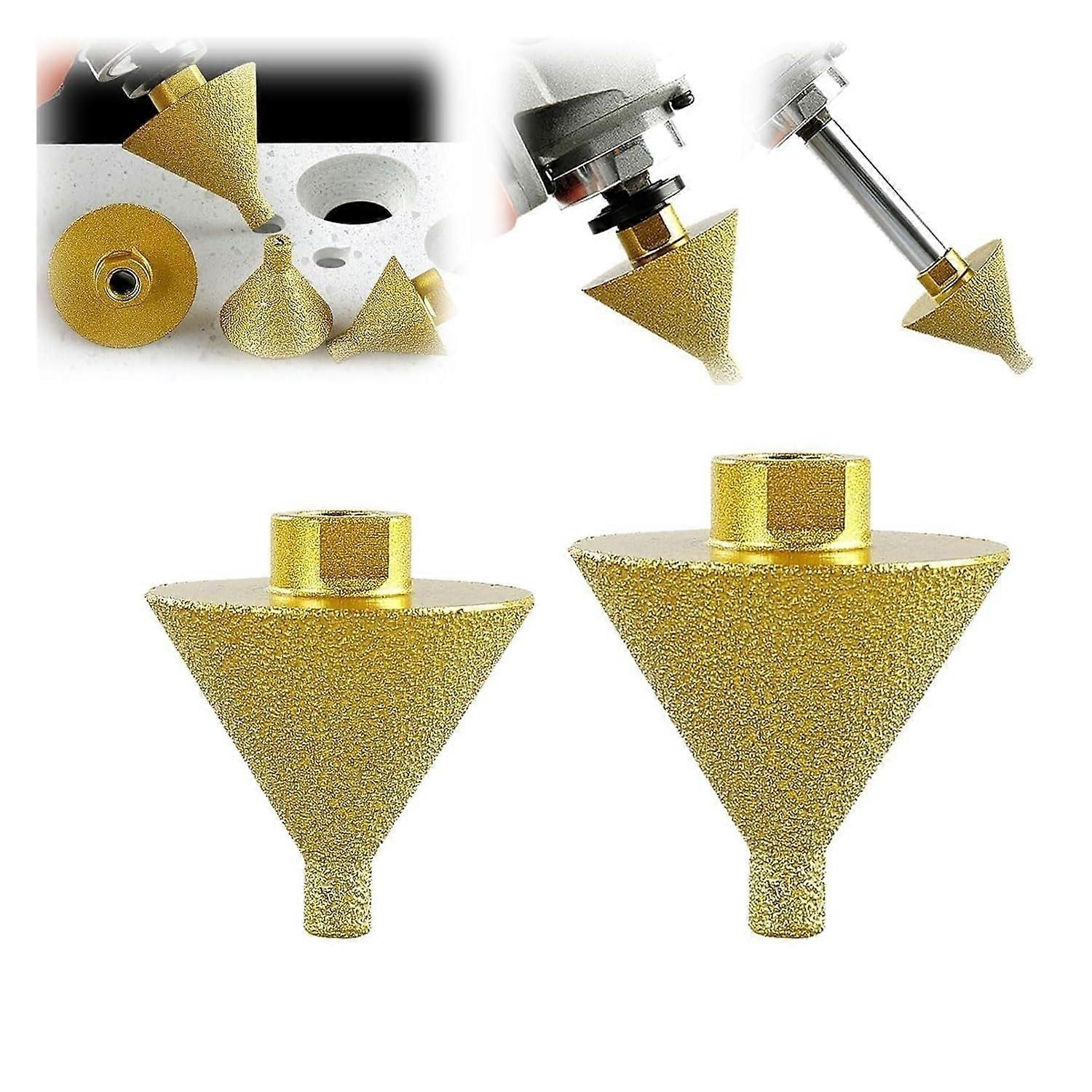 Diamond Beveling Chamfer Bit for Angle Grinders, 38/50mm Cone Tile Bit for Marble and Tile Cutting, Durable Precision Tool