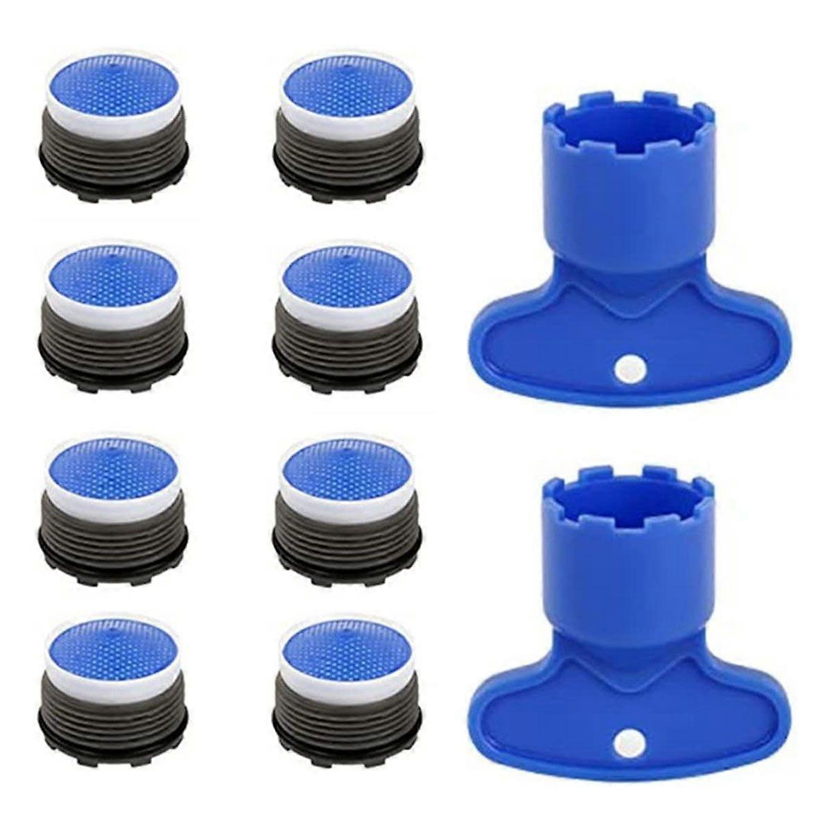 M16 Tap Aerator, Built-in, for Kitchen and Bath Taps, 8-Piece Set