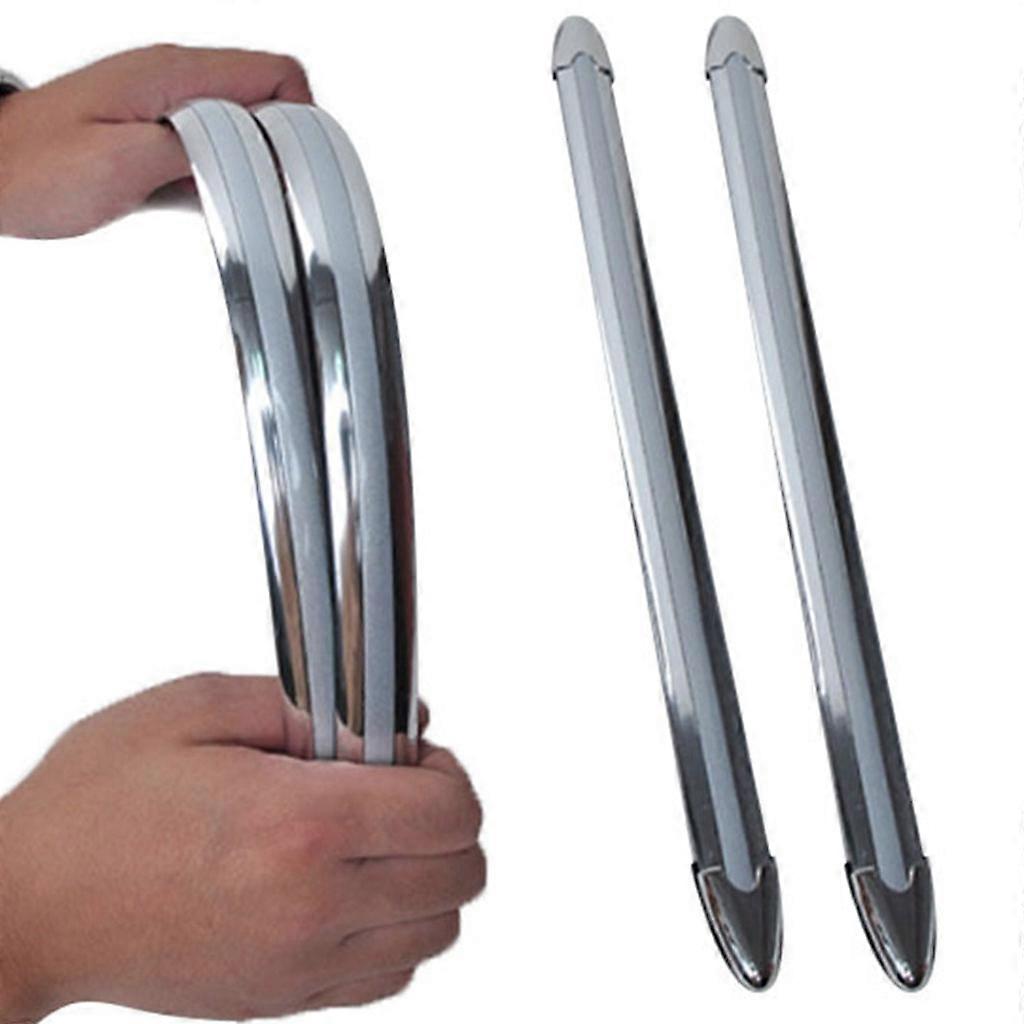 4-Pack Chrome Car SUV Edge Anti-Collision Bumper Protector Strip Mouldings – Universal