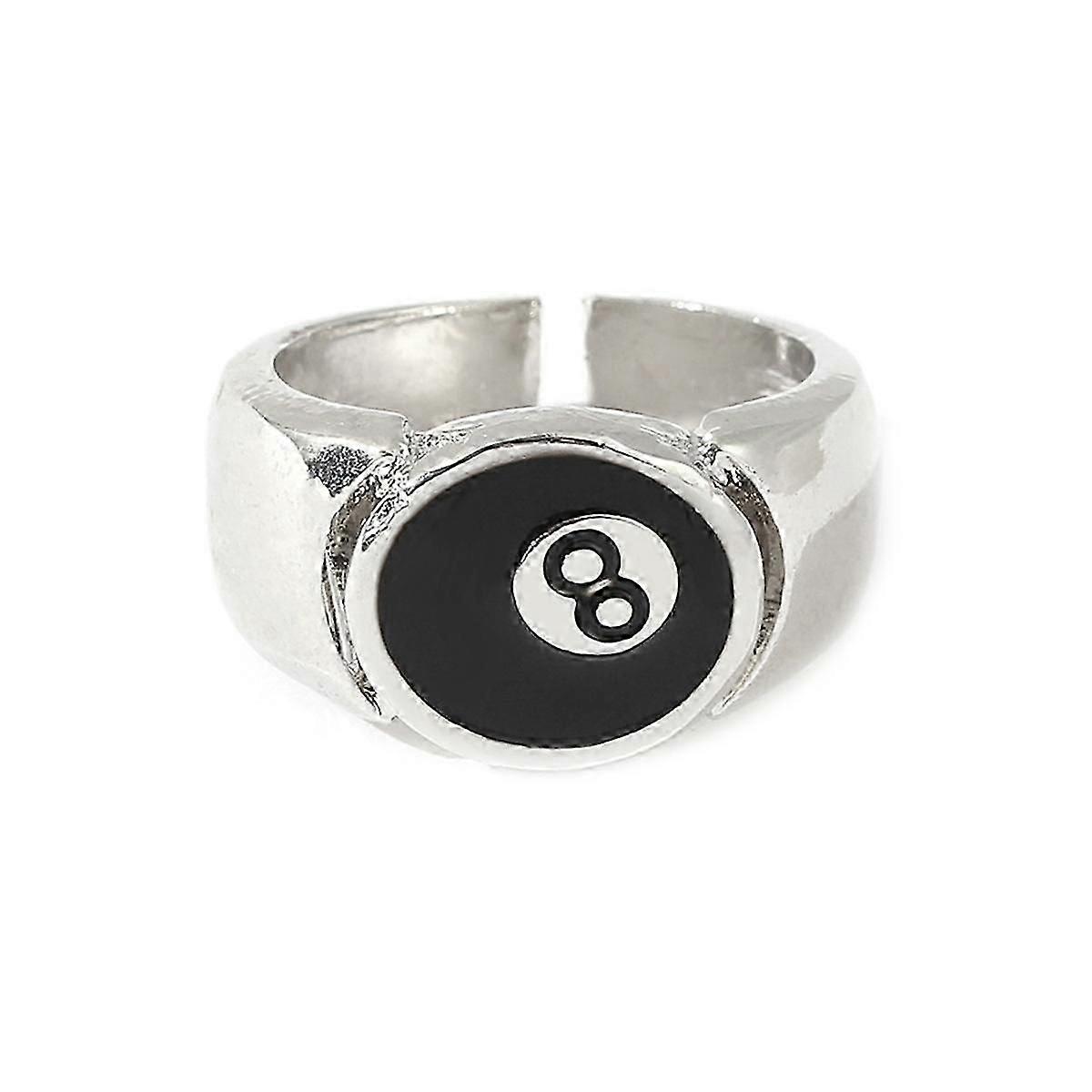 8 Ball Pool Ball Ring,adjustable Number Black 8 Eight Pool Billiard Ring, For Pool Lovers, Billiards Men's Ring