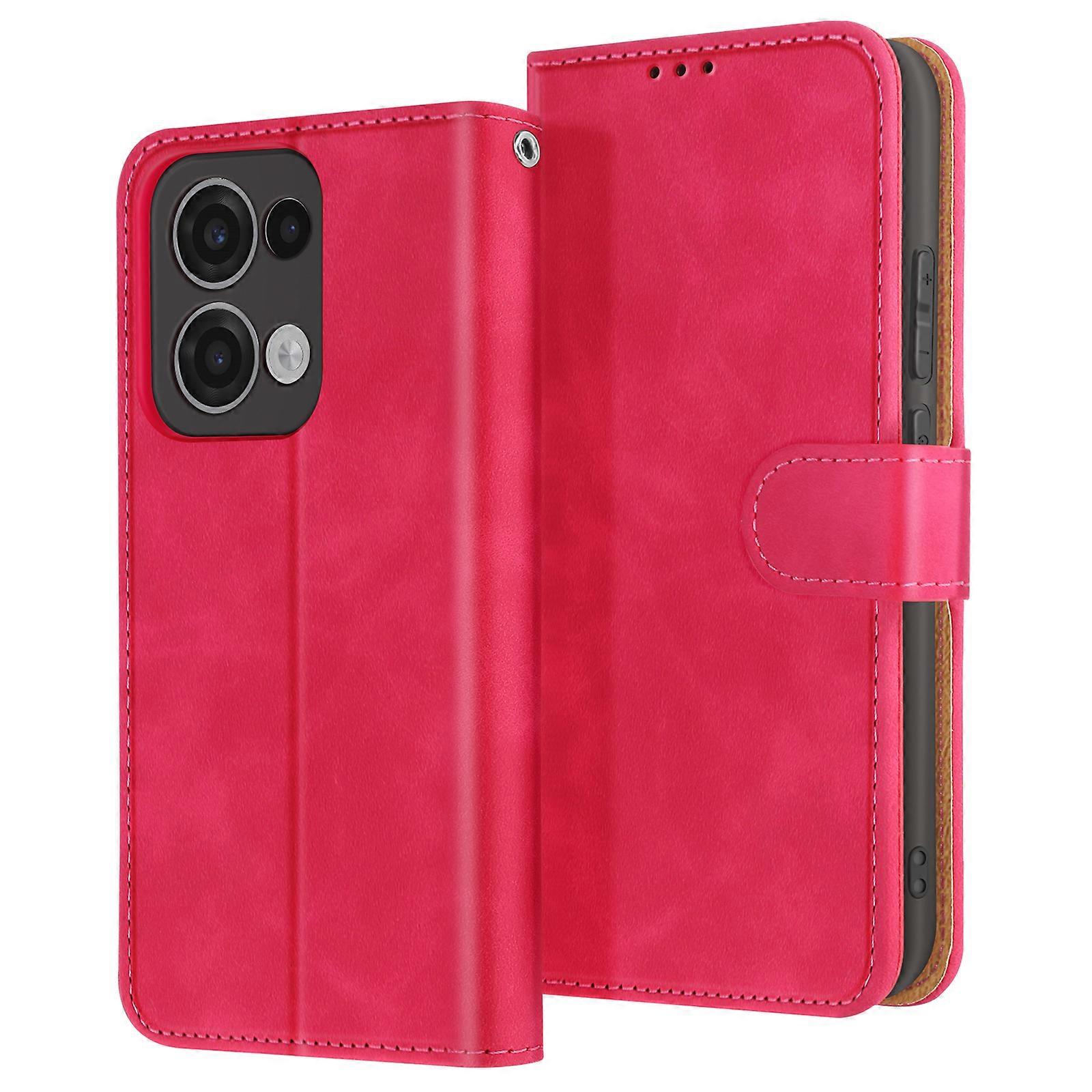 Case for Oppo Reno 13 Wallet with Magnetic Tab, Fuschia
