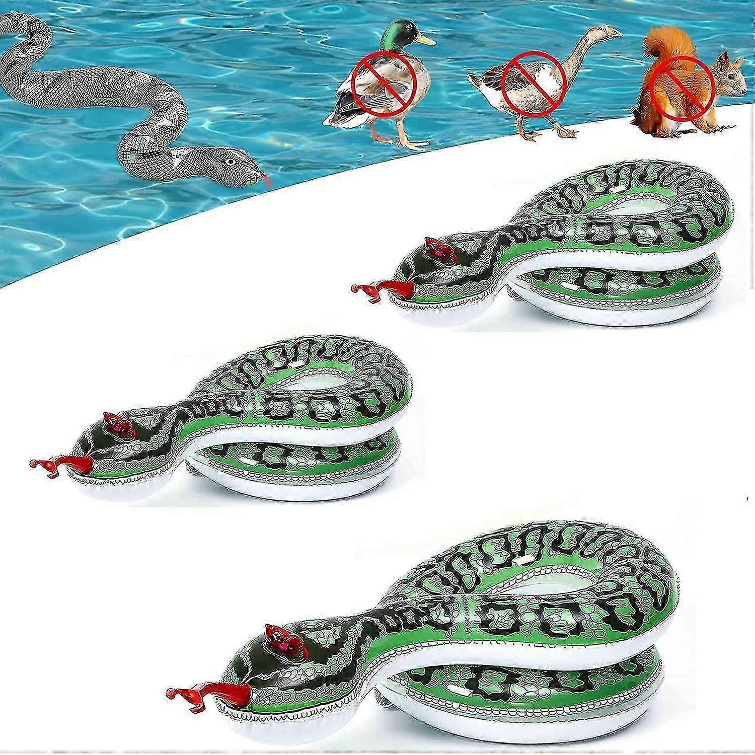 Inflatable Snakes For Pool To Keep Birds Away, 3pcs Floating Snakes For Pool, Fake Snake Balloon Pool Supplies Prank Props