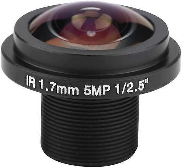 Security Camera Lens, 5MP HD Fisheye Security Camera Lens 1.7mm Focal Length 185CCTV Lens for Fisheye Security Cam (Black)