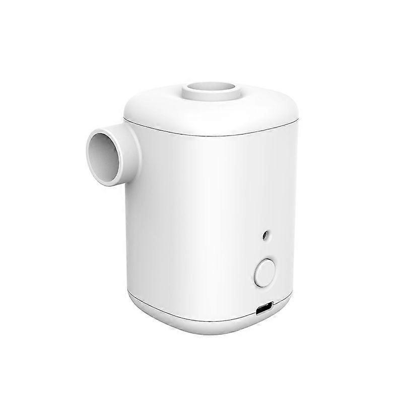 White Electric Inflator Pump, Air Pump Battery Ball Pump Rechargeable Inflatable Mattress,Portable Pongmps with 4 Air Jets,Quick Inflator for Mattress