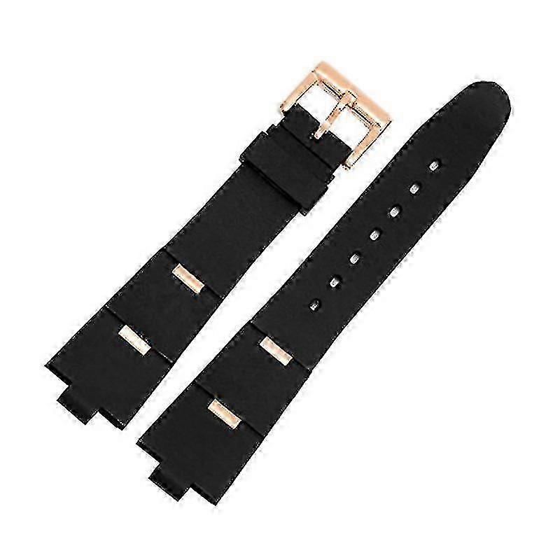 Black Friday Silicon Watch Barcelet Watch Accessories Band Compatible Bvlgari Dp42C14SVDGMT Convex 8mm Rubber Strap Barbati si Femei 2 Tipuri-negru -silv
