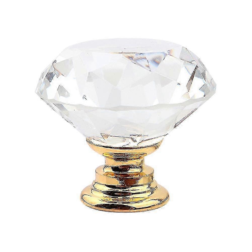 LM 20/25/30/40mm Single Hole Golden Handle Diamond-shape Faux Crystal Drawer Knob Mengxi KGX
