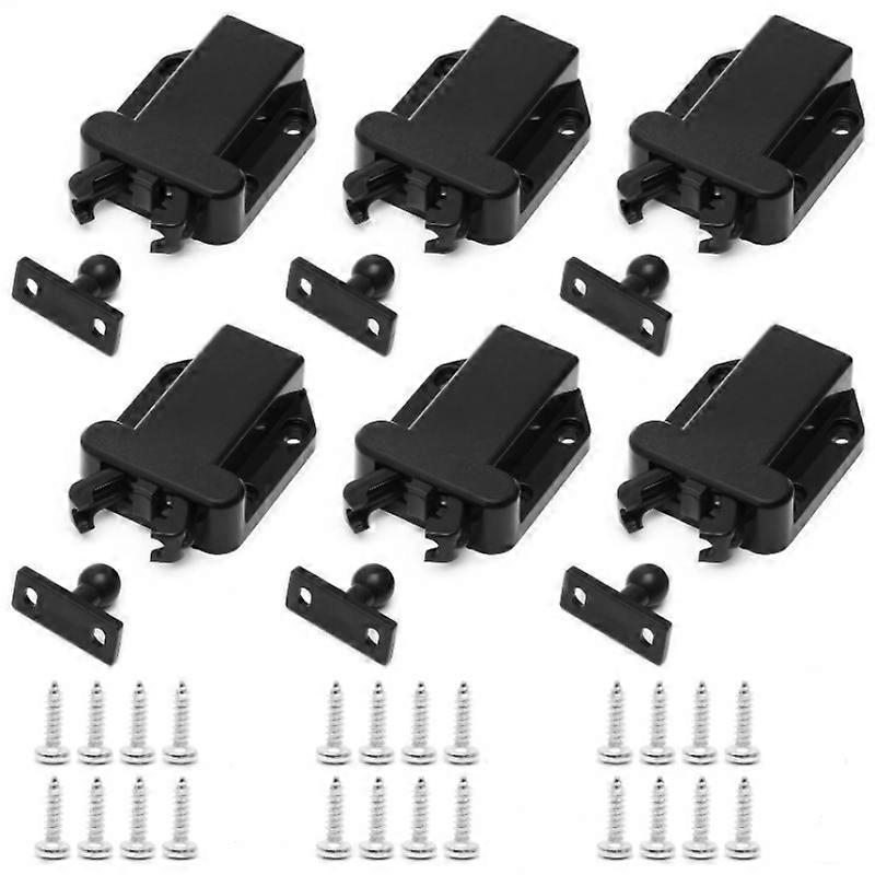 Pack Touch Release Latch with Screws, Push Latches with Self-Locking Cupboard Function, Push Latches with Touch Release for Cabinet and Drawer