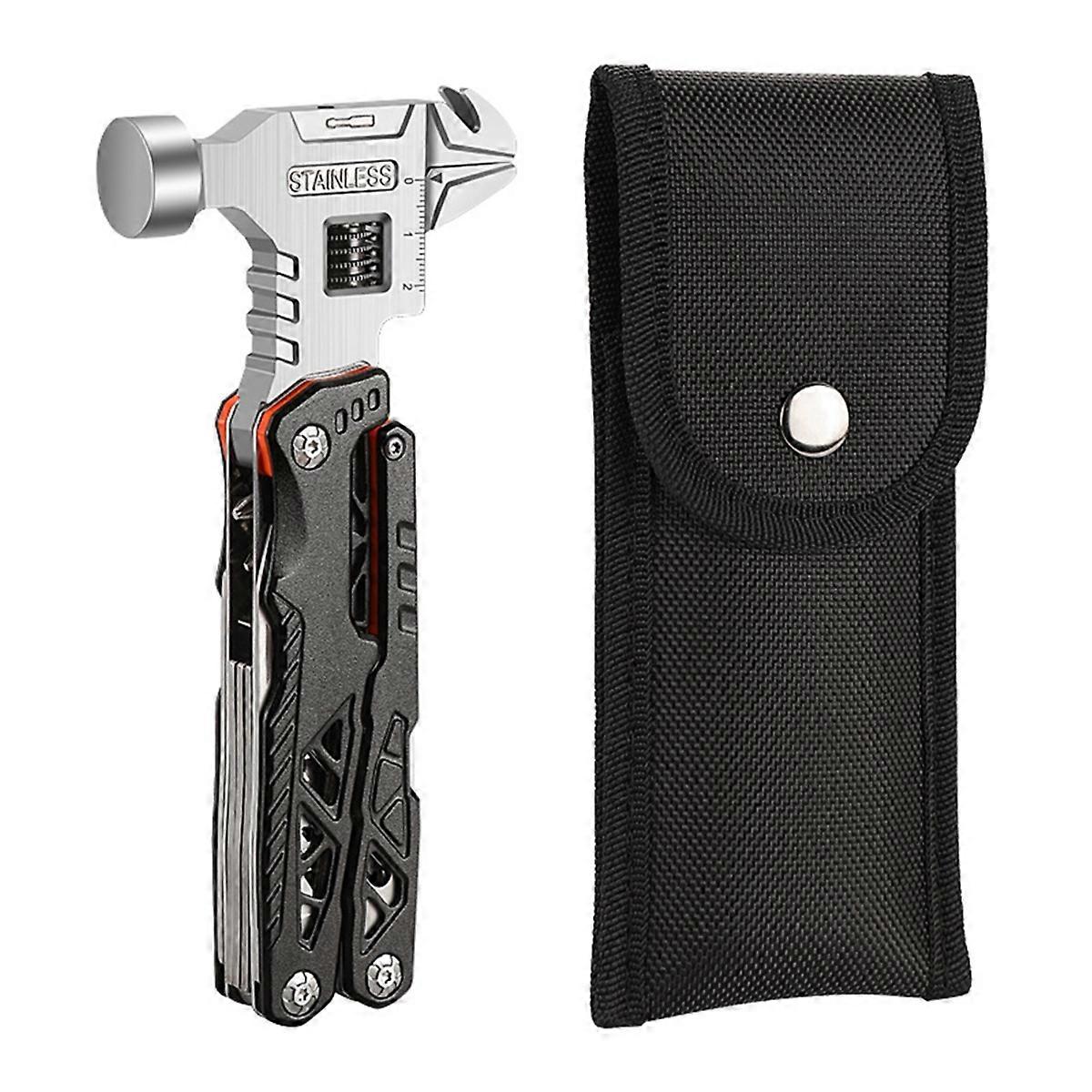 Multifunktionale Zange Multitool Klaue Hammer Edelstahlwerkzeug mit Nylonscheide für Outdoor Camp
