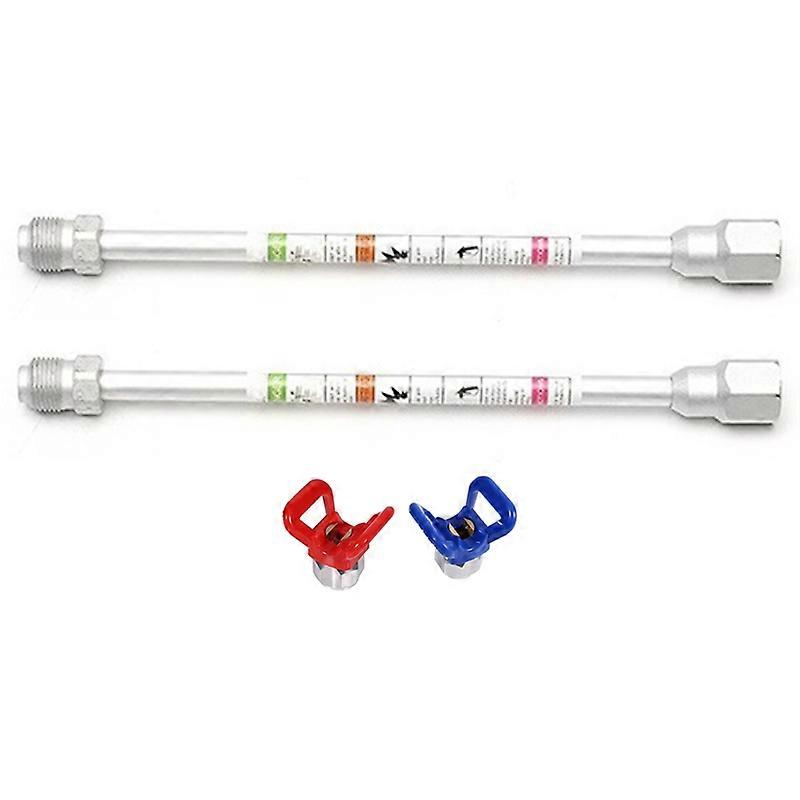 2Pcs Extension Pole Rod 2Pcs Nozzle Seats for Airless Paint Sprayer