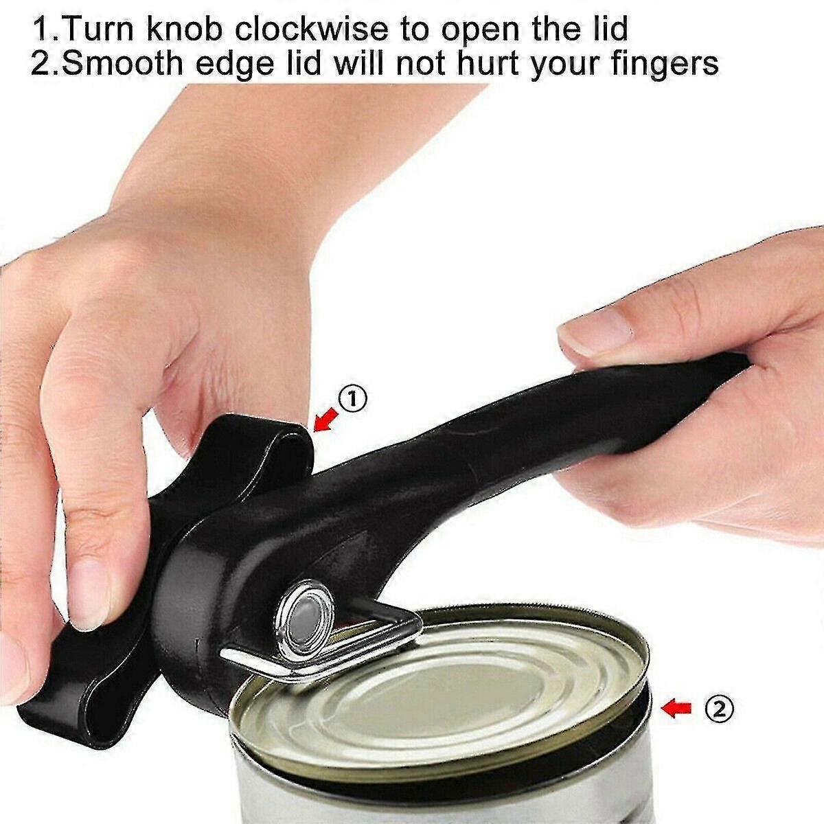 Manual Smooth Edge Side Tin Can Opener Stainless Steel Cut Easy Grip Bottle Lid