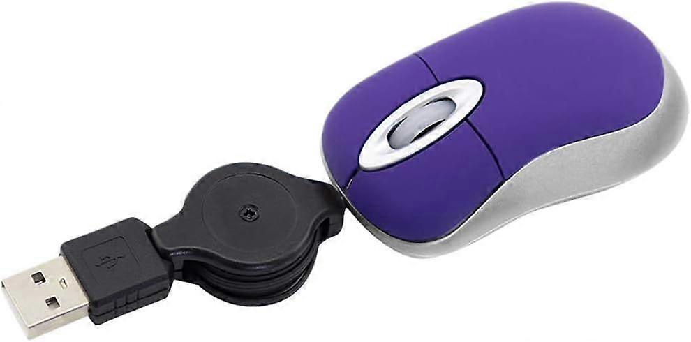 Mini USB Wired Mouse Retractable Tiny Small Mouse 1600 DPI Optical Compact Travel Mice for