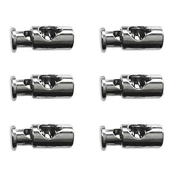 2x6 Pieces Metal Barrel String Cord Locks Single Hole Toggle Spring Clasp Stop