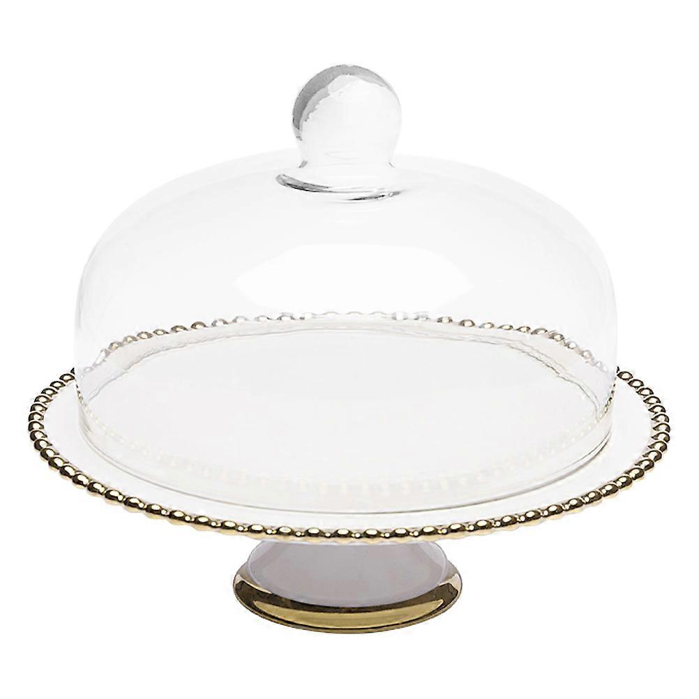 Versatile Ceramic Stand with Glass Cover, Adding Charm to Your Space