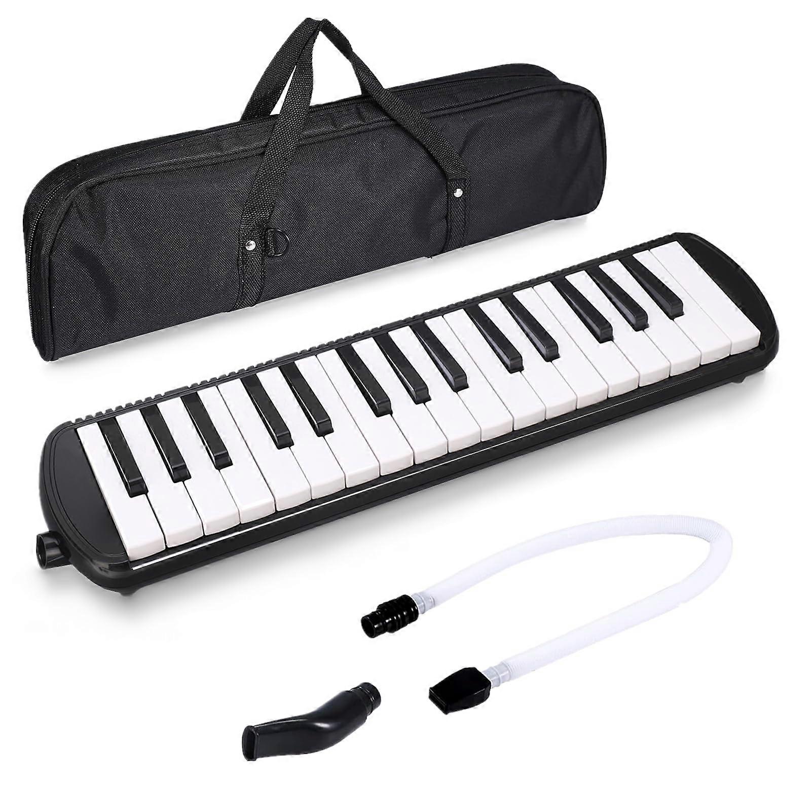 32 Key Melodica 套件,32 Key Melodica 乐器带吹嘴初学者储物袋(黑色)参考图片:4484