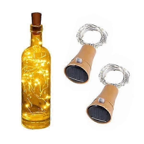 2-Pack Bottle Lamp with Solar Cell - Light loop for Bottles LED yellow