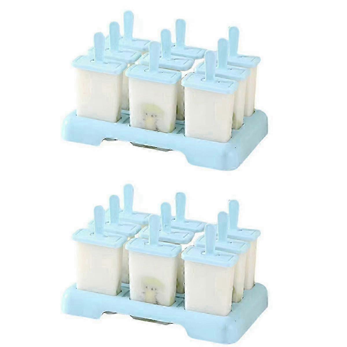 DIYアイスクリームアイスキャンディーモールドメーカー、再利用可能なアイストレイキッチンガジェット(青)