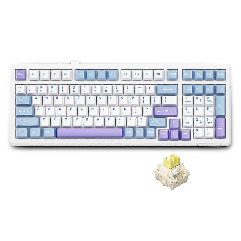 AULA F99 Mechanical Keyboard Wireless Gasket Mount Keyboard with Tri-Mode Connectivity 99-Key Low-Delay Gaming Keyboard with Light Effect