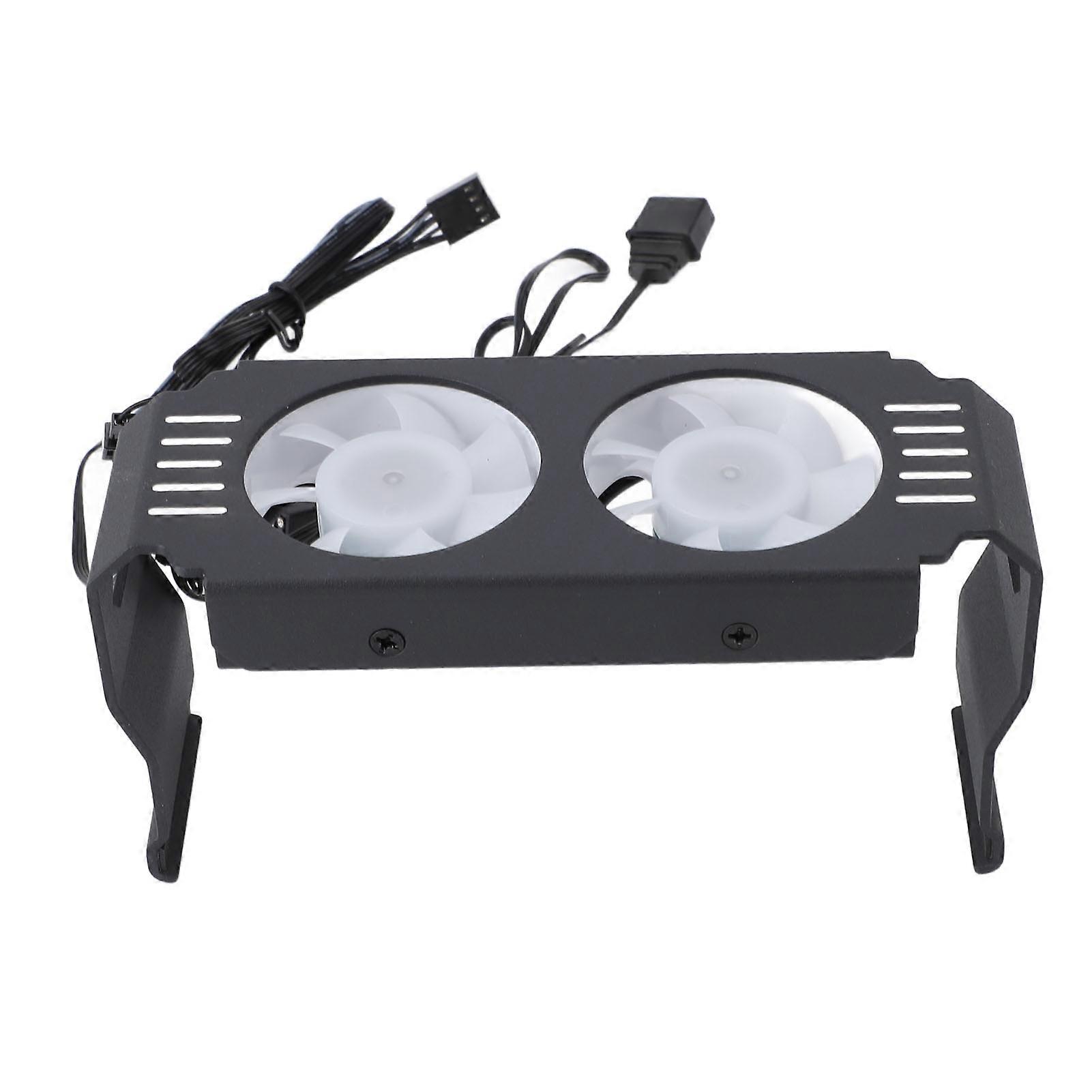 ARGB RAM Radiator Computer Memory Module Heat Sink PWM Temperature Control Dual Fan for DDR DDR2 DDR3 DDR4 DDR5 Black