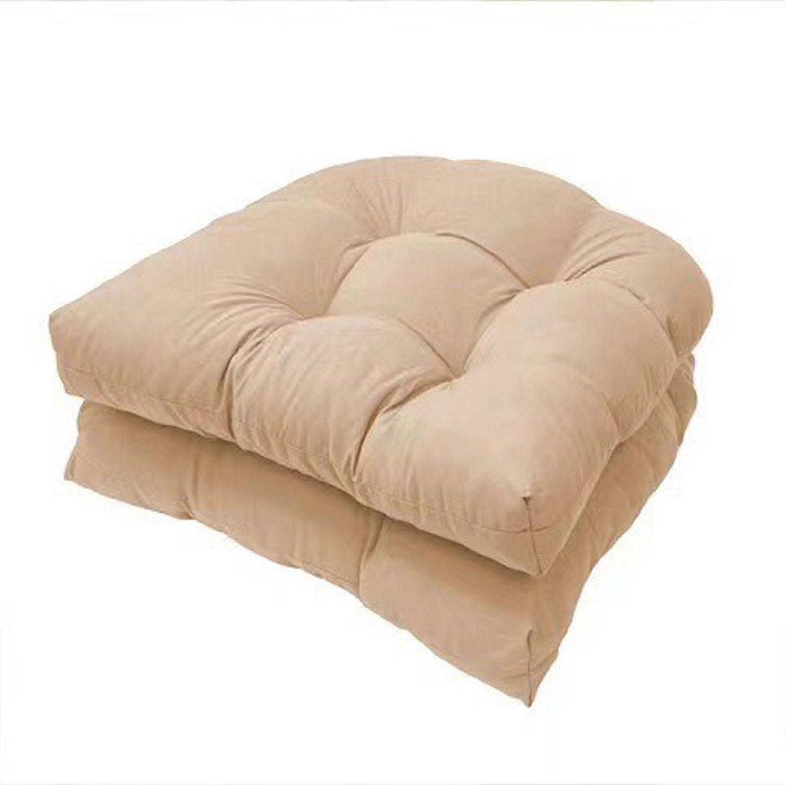 Pack of 2 Khaki Low-Back Seat Cushions with Back Support for Garden Chairs and Benches, 48 x 48 cm, Not Waterproof
