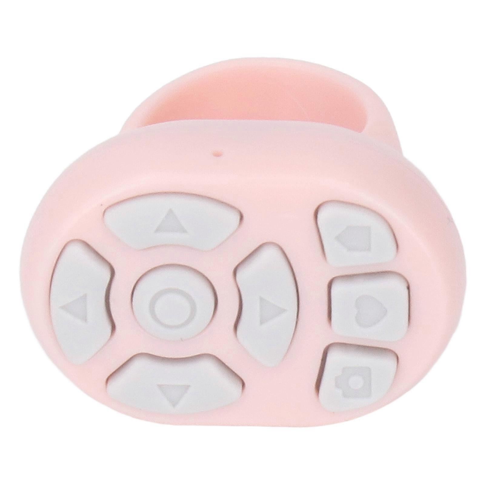 Scrolling Ring Bluetooth Camera Video Recording Remote Wireless Remote Shutter Page Turner for IOS 15 Phone Pink 