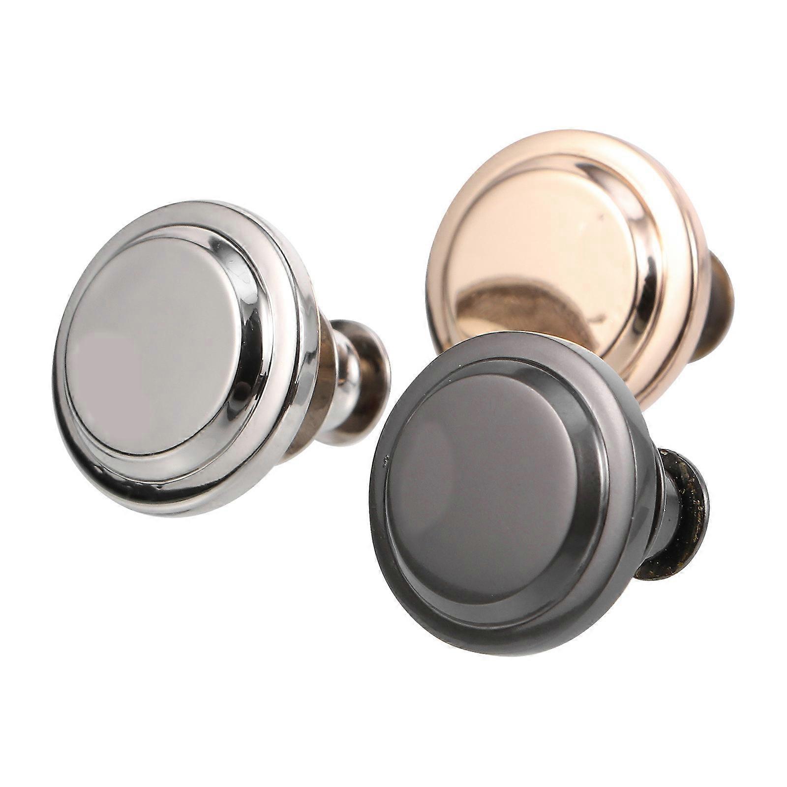 Adjustable Round Jeans Buttons Black Zinc Alloy For Jeans Daily Use 3Pcs