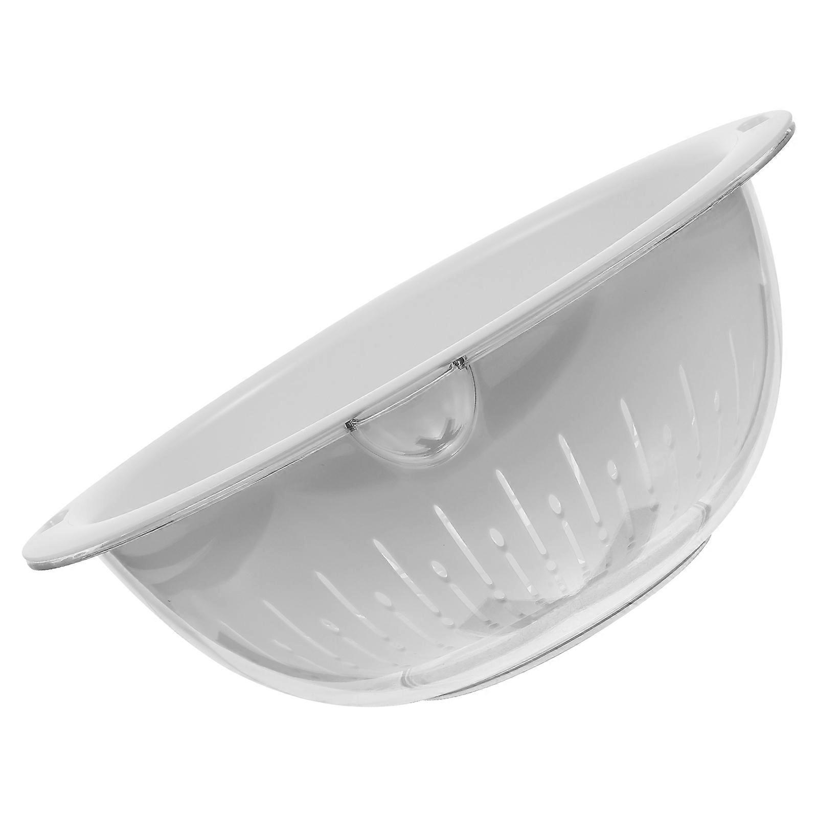 Fruit Washing Soaking Basket Double-layered Vegetable Washing Basin Large Capacity White 28.80X21.00X10.30CM Water Separation 1Pack