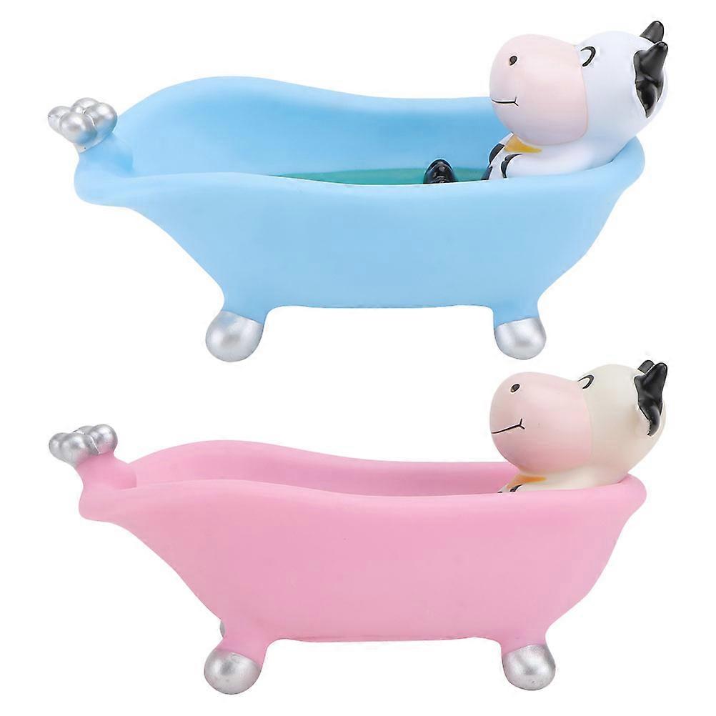 Multifunctional Soap Box Cartoon Style Small Holder For Bathroom Accessories Creative Tray 2Pcs