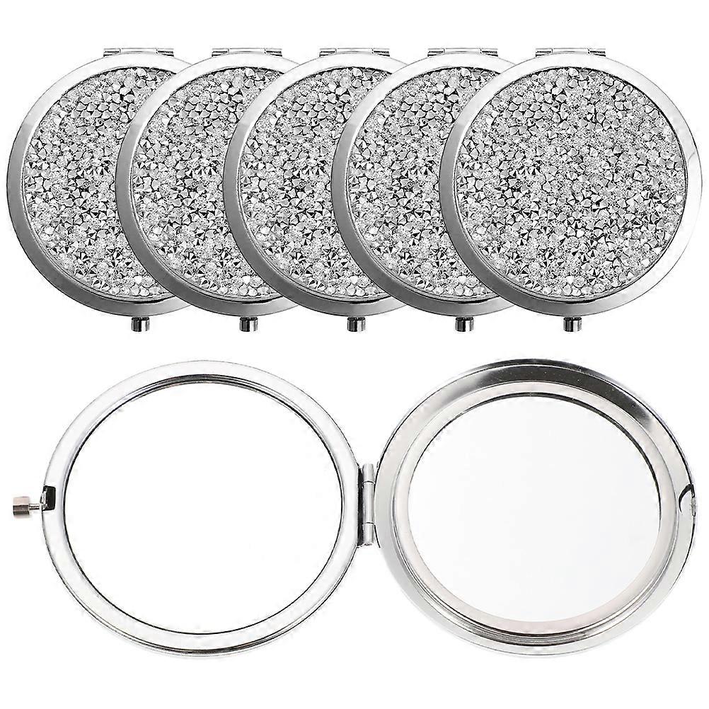 Compact Pocket Makeup Mirror Portable Metal Mirror Quick Touch-Ups 6Pcs