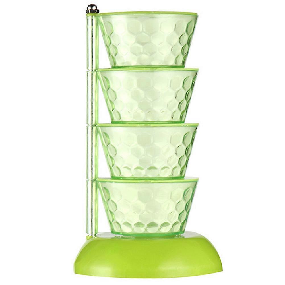 Seasoning Box Rotating Spice Rack for Kitchen with Light Green Design
