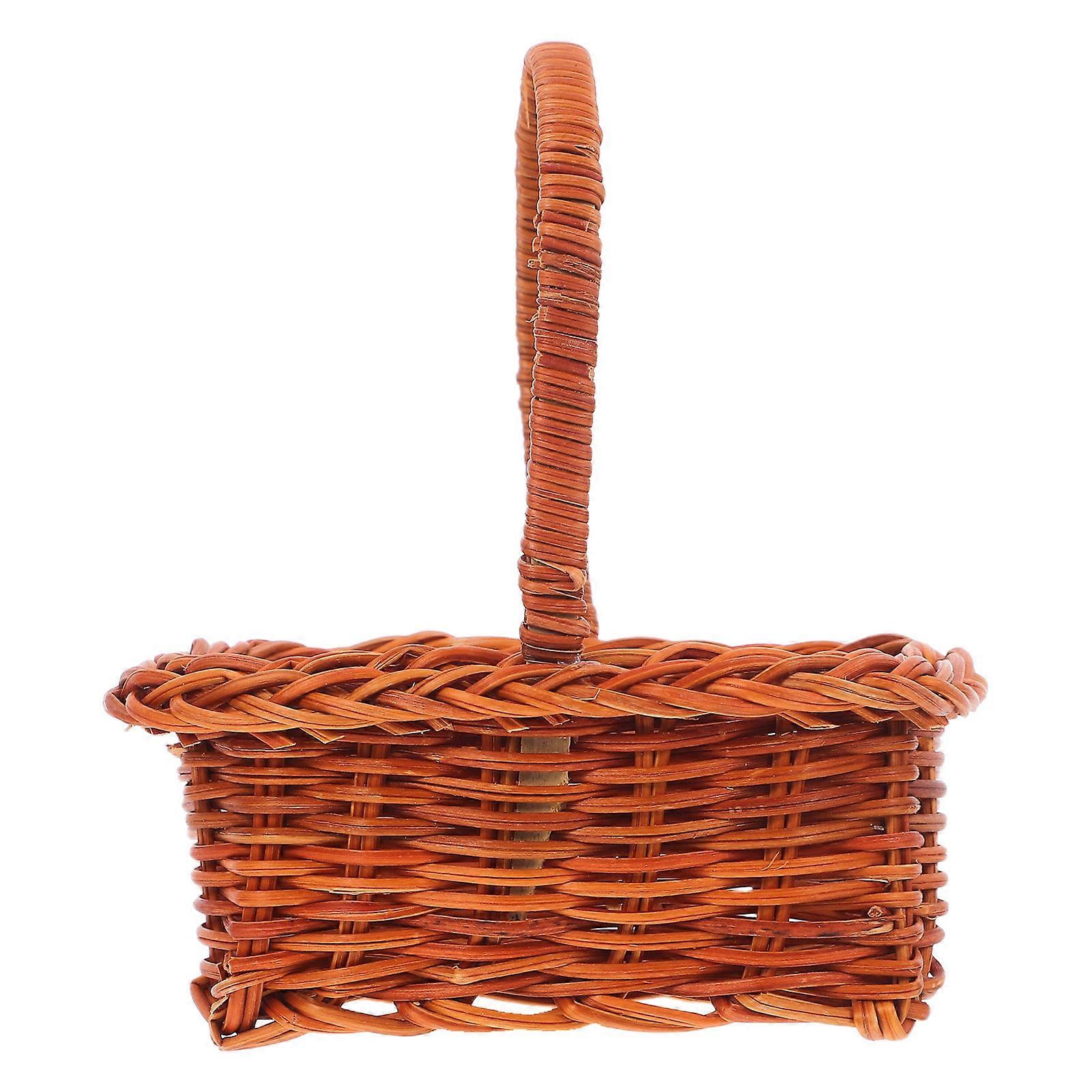 Mini Woven Flower Basket For Various Occasions Family And Friends Usage Rattan Material 1Pack