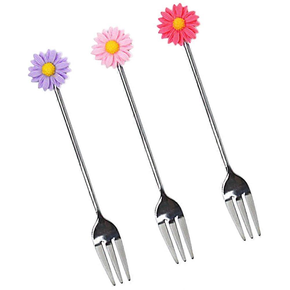 Pastry Fork Dessert Forks Party Food Picks Home Banquet Use Assorted Color 3Pcs