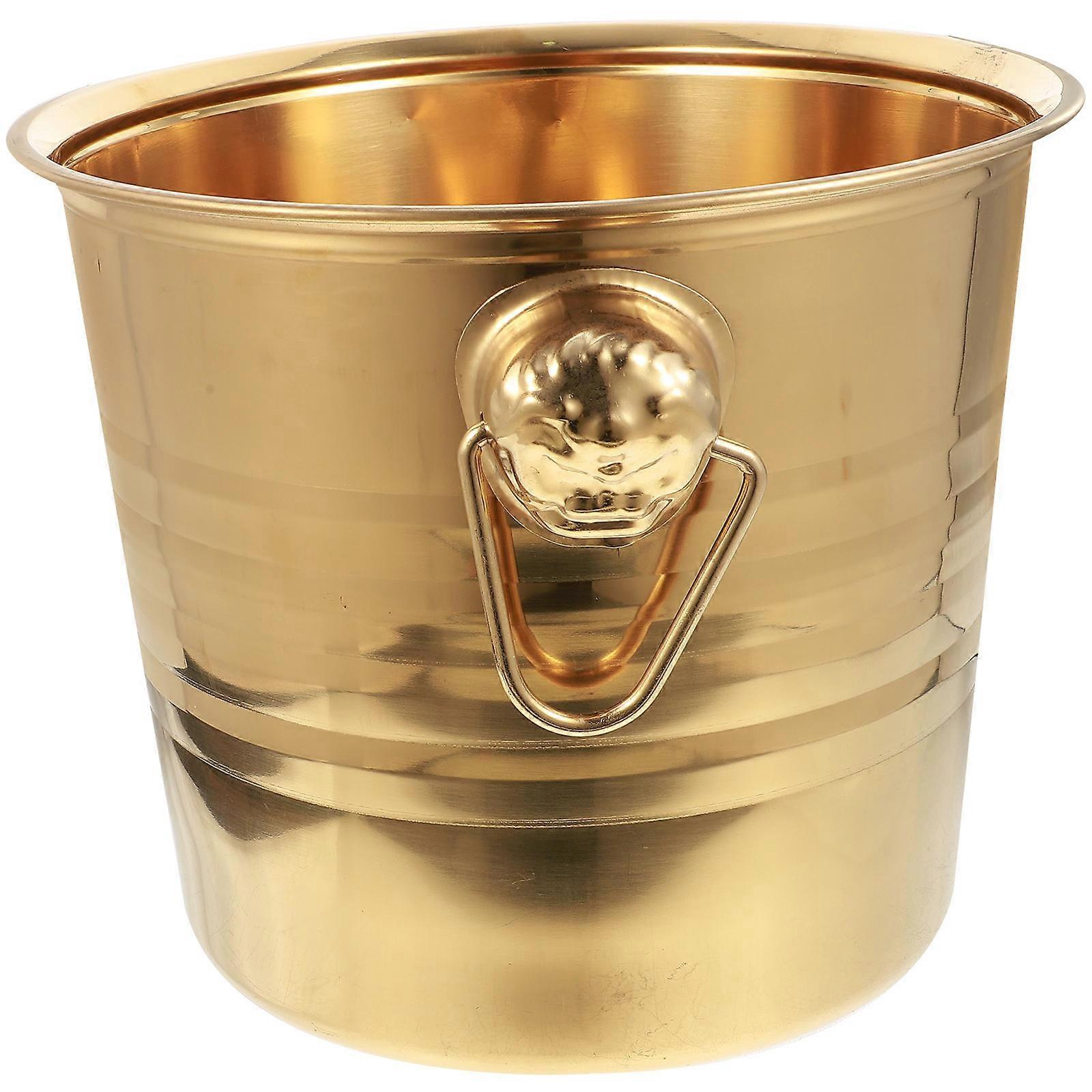 Beverage Cooler For Party Stainless Steel Temperature Control Double Handle Structure 10.2X10.2X8.5in 1Pack
