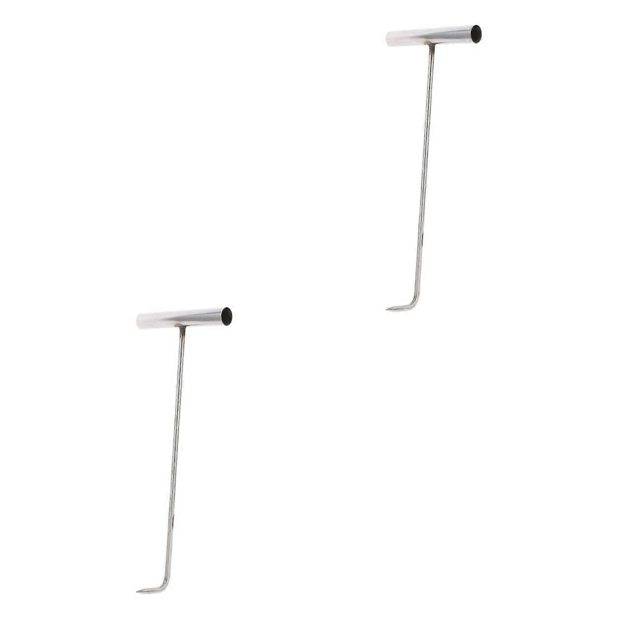 Heavy Covers 2-Pack Stainless Steel For Well Door Manhole Lid Handle Shutter Open Hooks T-Shaped Pull Tip Head