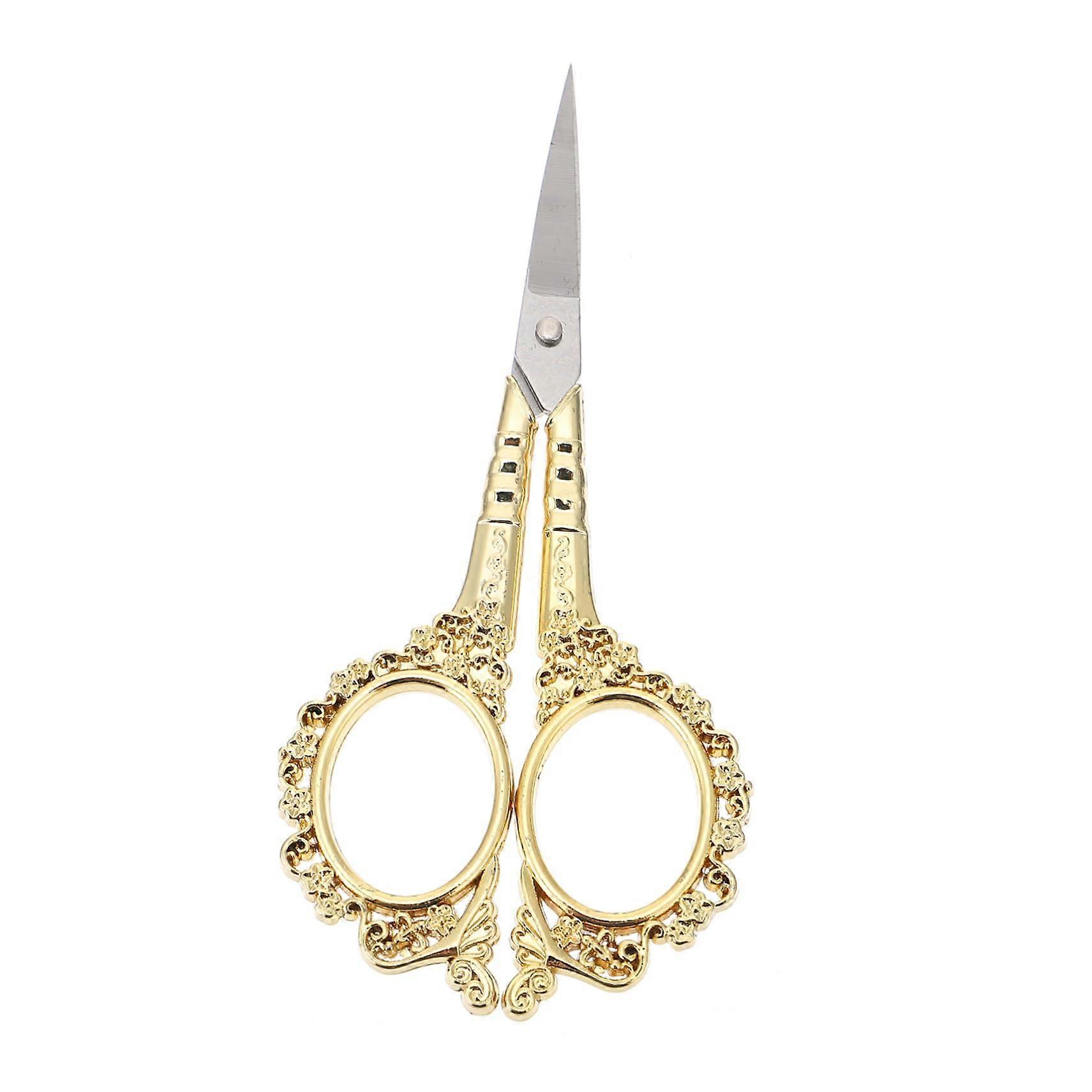 Retro scissors for handicrafts Precise embroidery scissors for projects for fabrics and handicrafts Goldcolored execution Light and portable