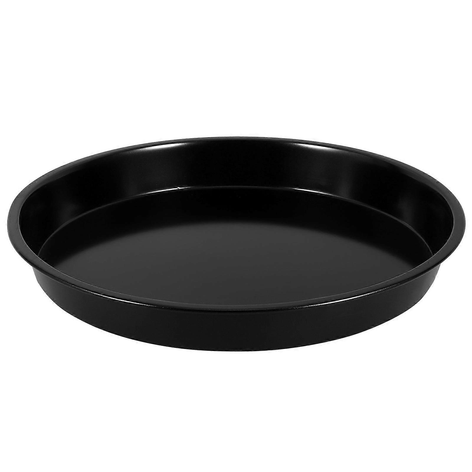 أحواض بيتزا غير لاصقة صينية خبز المطبخ صينية خبز مستديرة للاستخدام المنزلي 10 بوصة أسود الكربون الصلب 1 قطعة