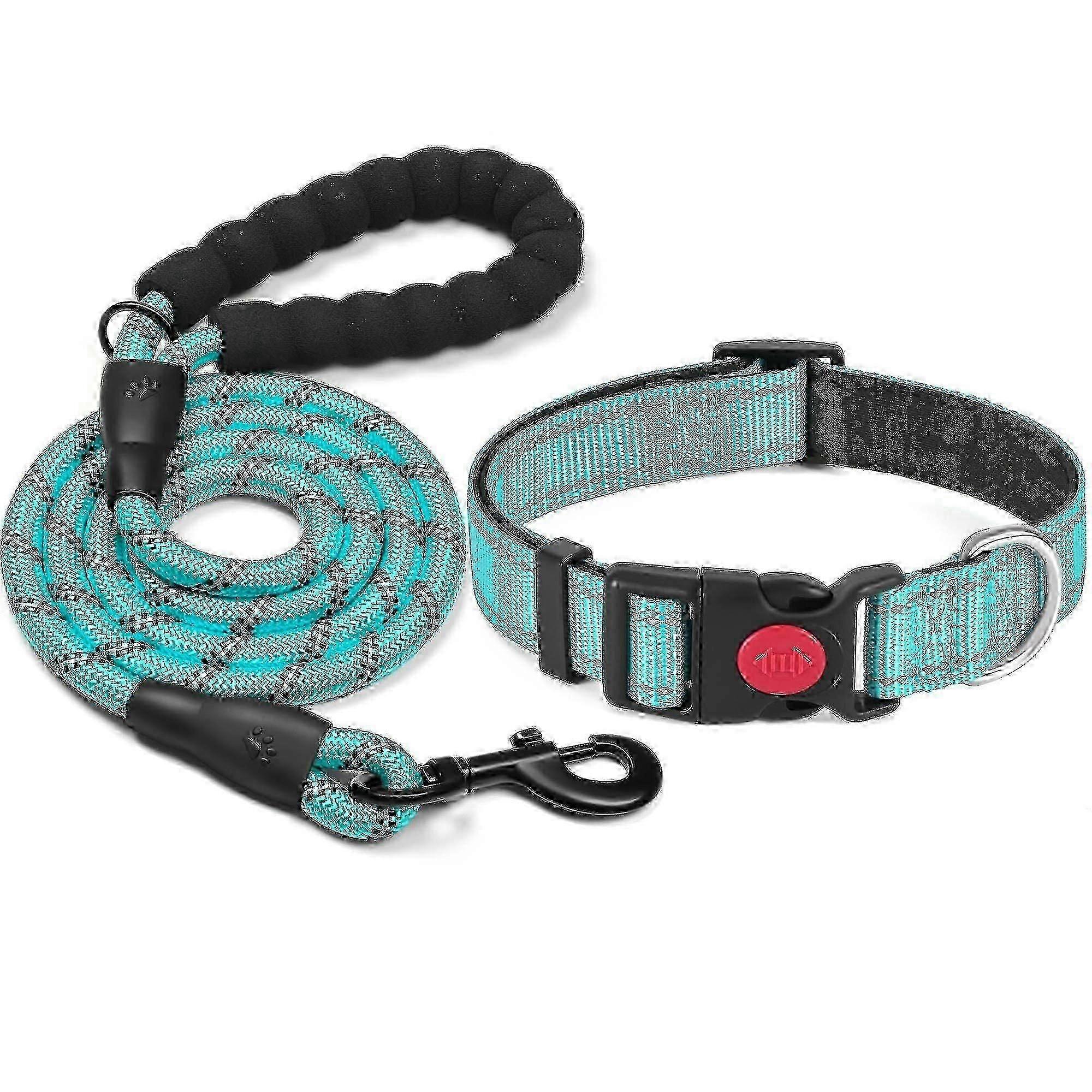 Reflective Dog Collar Soft Breathable Neoprene Padded, Adjustable Nylon Collar for Small, Medium and Large Dogs