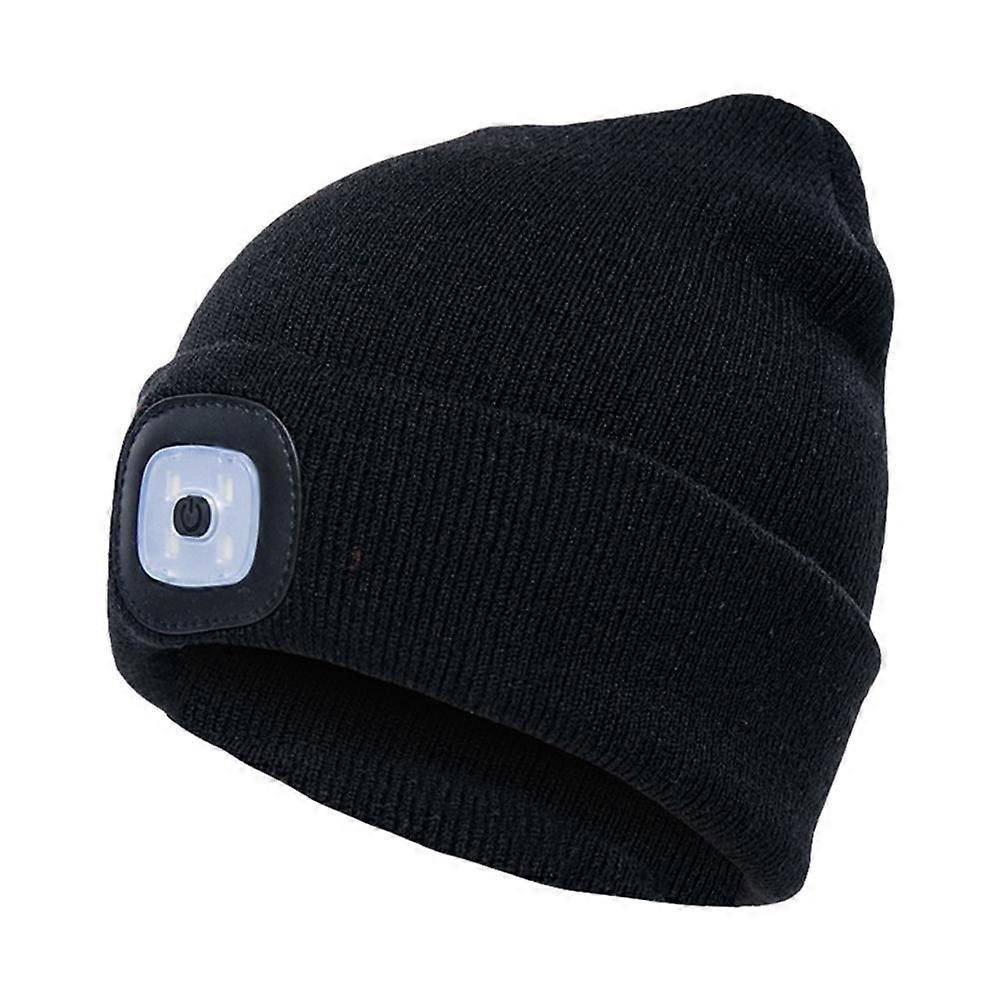 Puntos sport Unisex Open air Cycling Hiking LED Light Knitted Hat Winter Elastic Beanie Cap