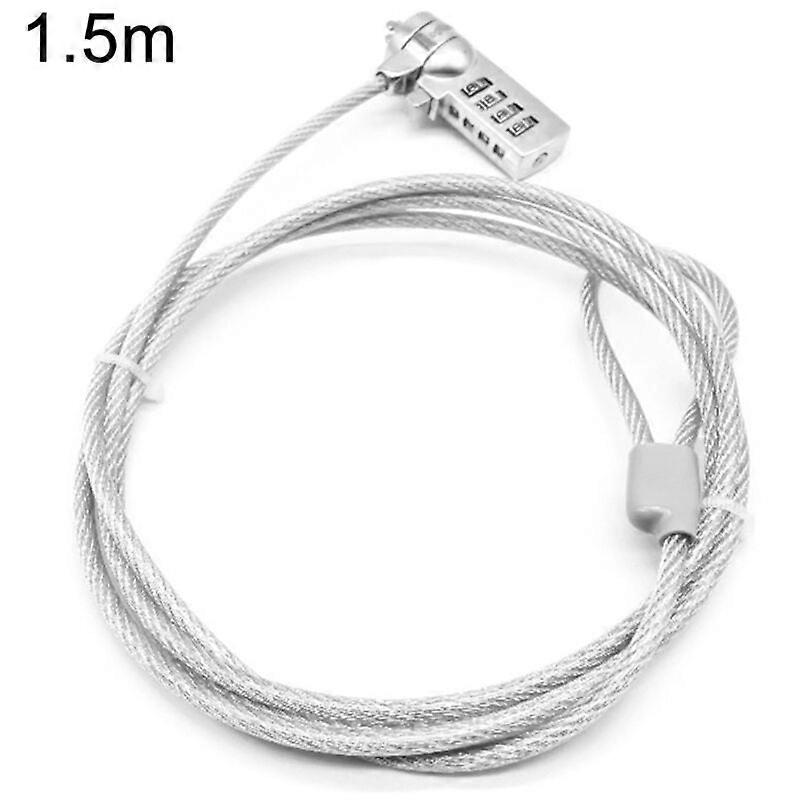 Combination Lock with Anti-Theft Cable for Laptops, Four-Digit Password