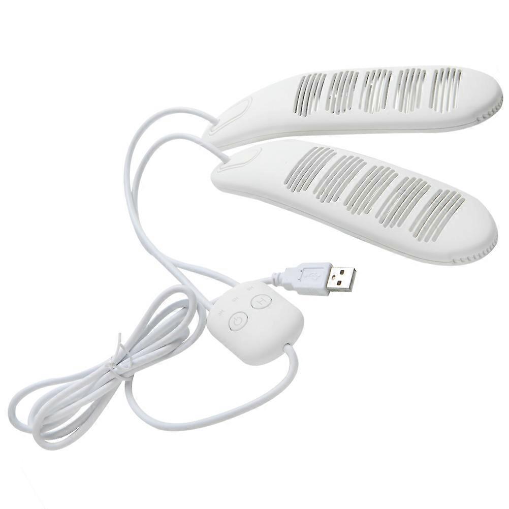 Work Boot Dryers Portable Shoe Dryer Usb Charging Smart Timing Shoes Drier For Household Travel White 18X4.5cm Drying Deodorizing 1Pc