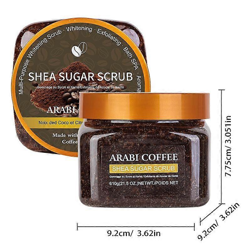 Ultra Hydrating and Exfoliating Shea Sugar Scrub, Multi-Purpose Exfoliating, Nourishing Body Scrub for Hydrated and Youthful-Looking Skin, 610g