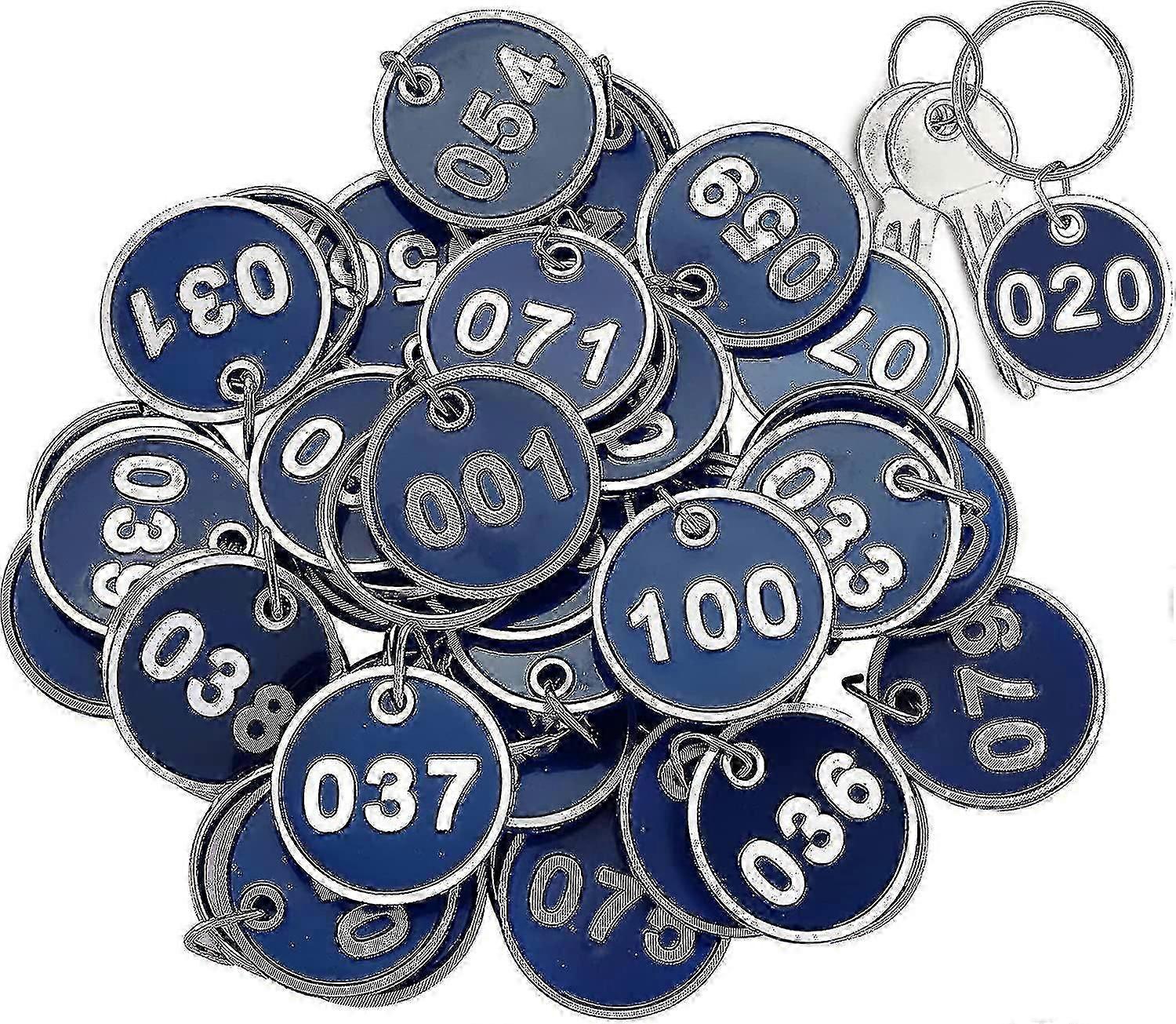 Anjetan Numbered Tags, 100 Pcs Number 001-100 Stamping Number Tags Labels For Classification, Round Metal Numbered Marking Identification Tw