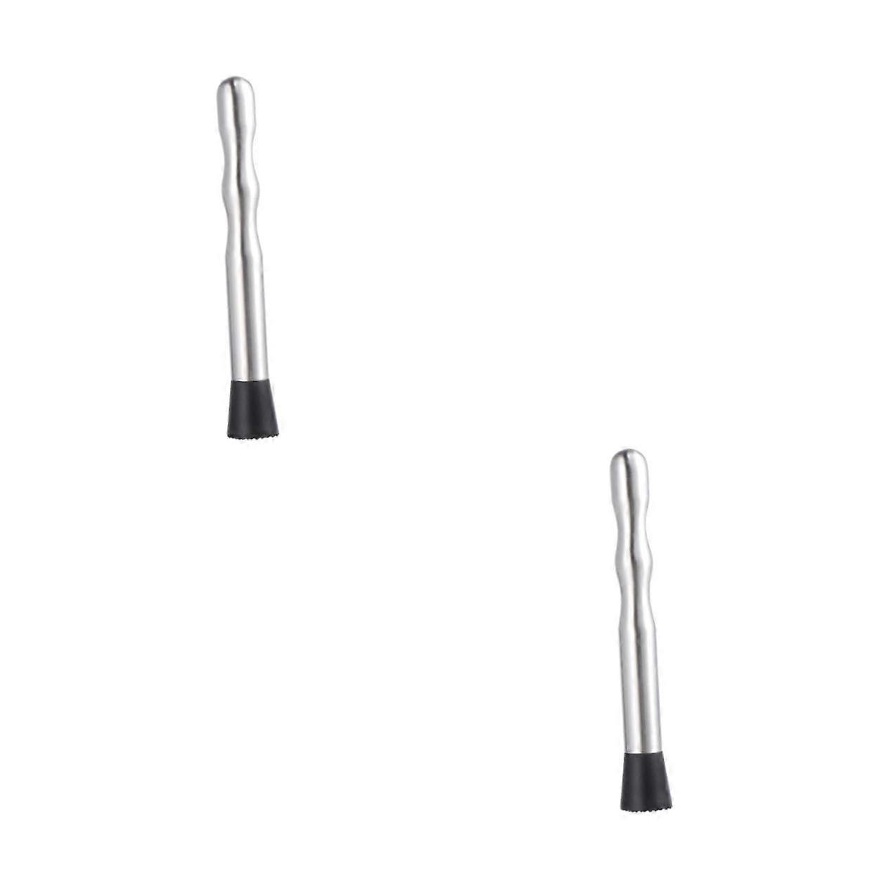 Cocktail Mixer Set of 2 with Muddler for Crushed Ice, Durable Bar Tools for Home Bartending and Mixology