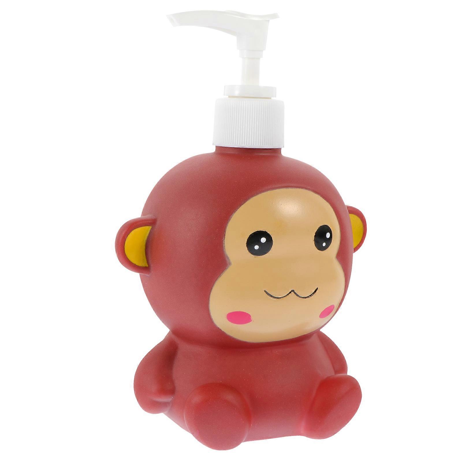 Bathroom Shampoo Holder Decorative Shampoo Dispenser Monkey Shaped Press-Type Lotion Bottle Coffee 1Set