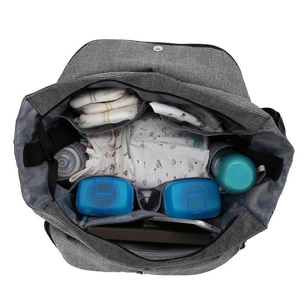 Baby Bag For Mom Large Diaper Bag Tote Satchel Messenger For Traveling With Grey Color And Multiple Compartments 1Pcs