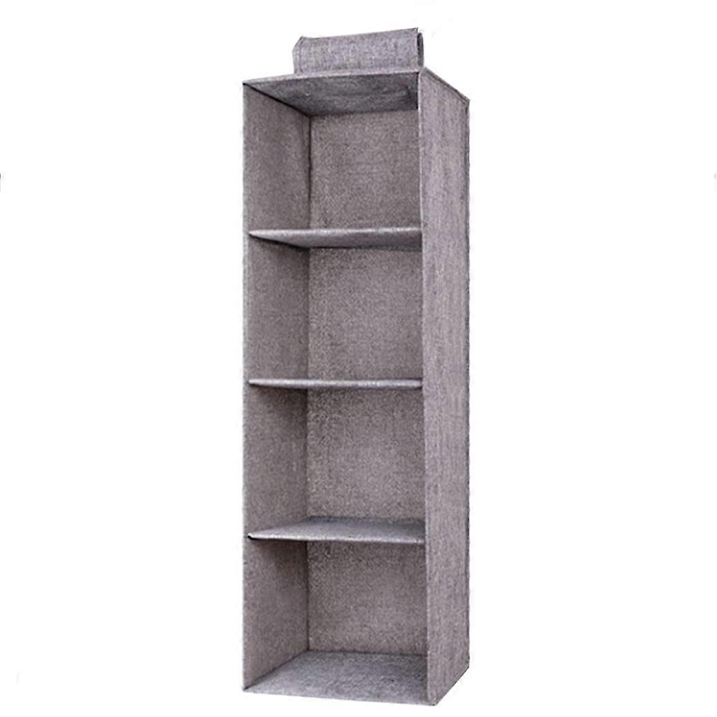 Hanging Organiser System - Sturdy 4-Layer Cupboard Organiser for Underwear, Trousers, Towels, and Pyjamas - Grey