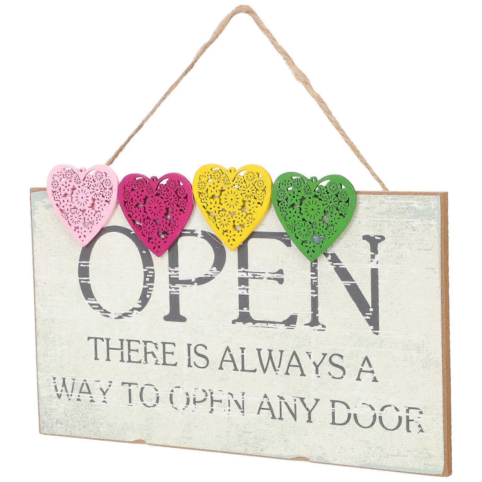 Store Signs Wooden Open Sign Retro Restaurants Hanging Decorative Business Operation 25.5x16cm Indicate Business Status 1Set