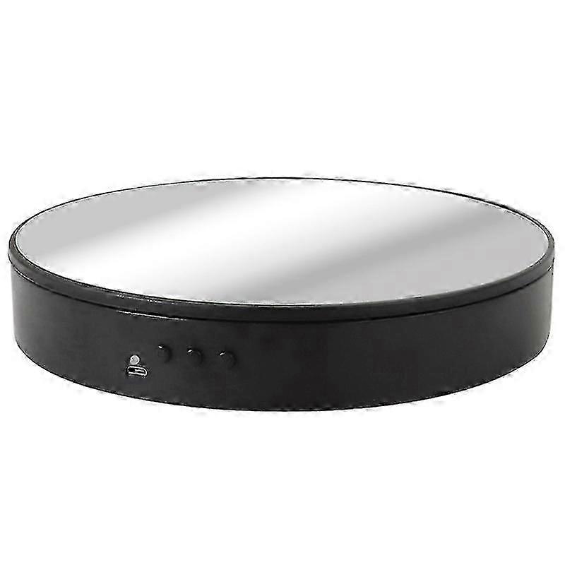 20cm 360 degrés 5v électrique auto-rotation Photographie Rotating Turntable Display Stand Display Turntable (miroir noir)