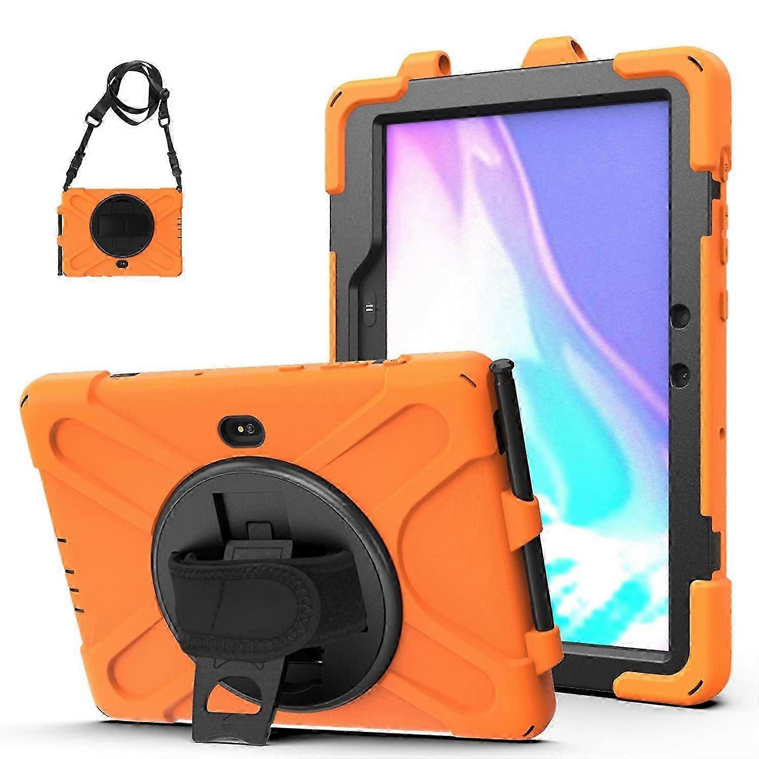 Case for 10.1 Inch Tablet, 360 Degree Swivel Kickstand, Orange LoopBest